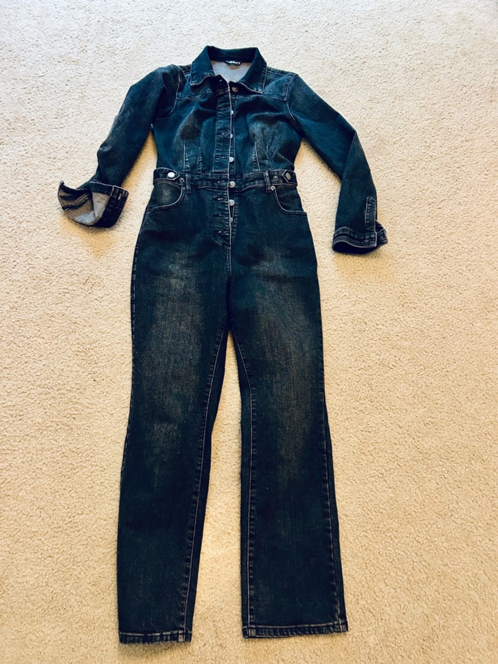 We The Free Denim Button-Up Jumpsuit